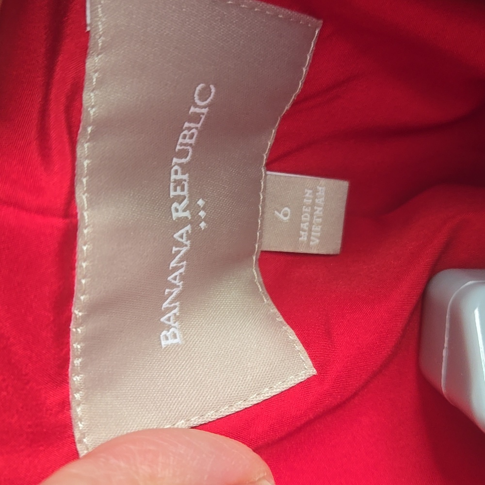 ^Banana Republic Vibrant Red Single Button Blazer Career Buisness Office - Picture 2 of 10